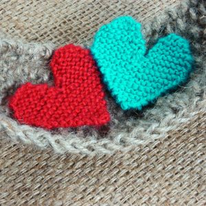 knitted hearts