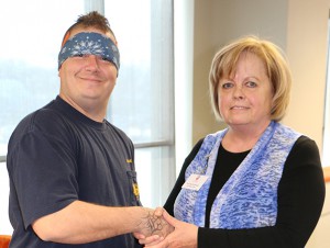 Dan Jackson, Vice President USW Local 560, and Jane Bartholomay from Hospice of the Red River Valley