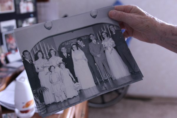Bob and his wedding photo. He and his wife, Lucille, were married 55 years.