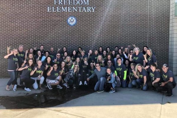 Solberg family at Freedom Elementary School