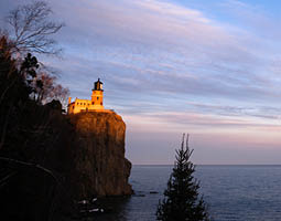 lighthouse overlooking a Minnesota Lake