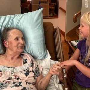 grandma with great grandchild Aryn