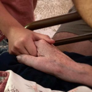 holding hands with grandma