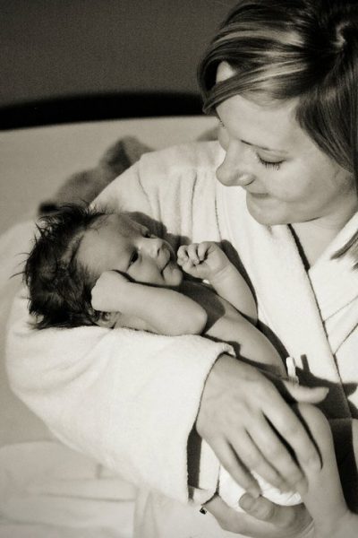 Heather Larson with her baby Reese