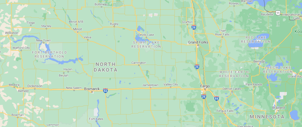 map of north dakota and minnesota